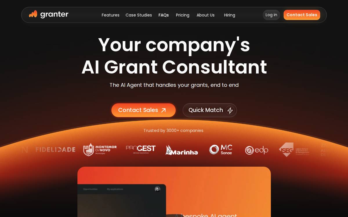 Granter.ai website preview