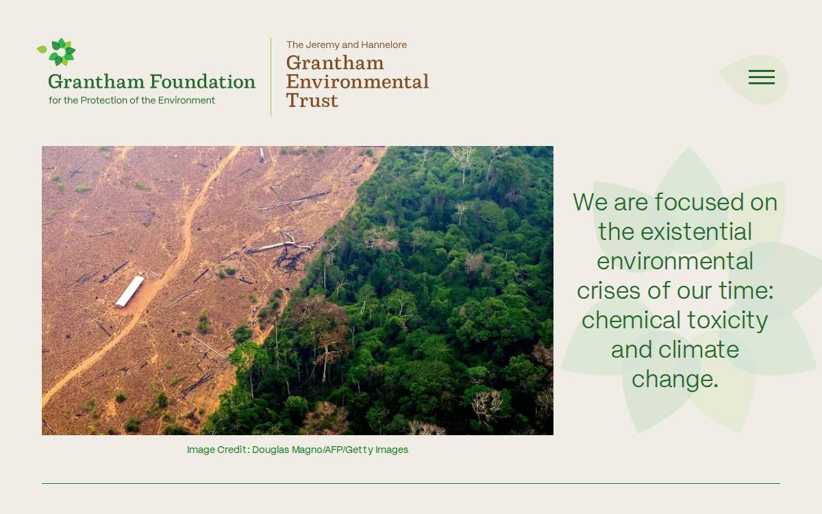 Grantham Foundation website preview