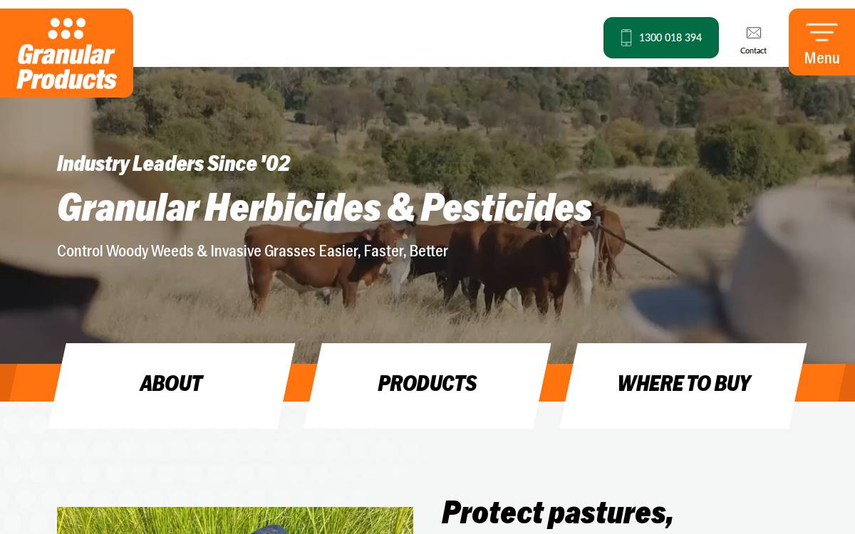 Granularproducts website preview