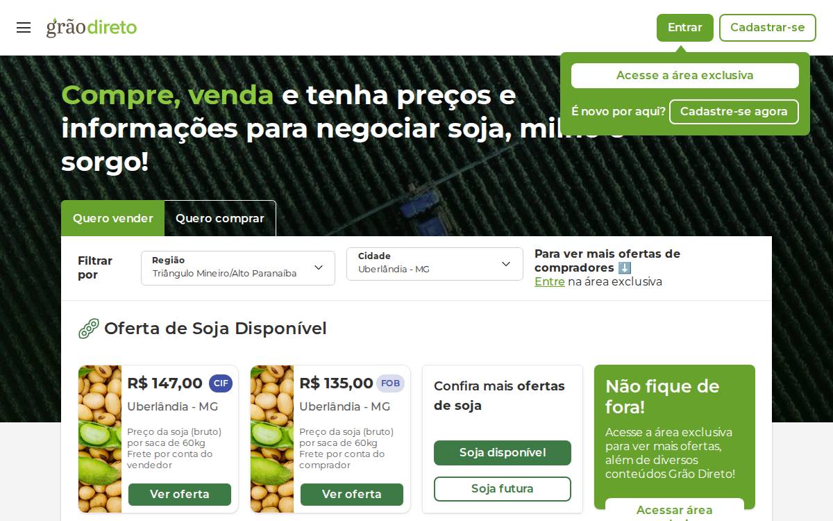Grao Direto website preview