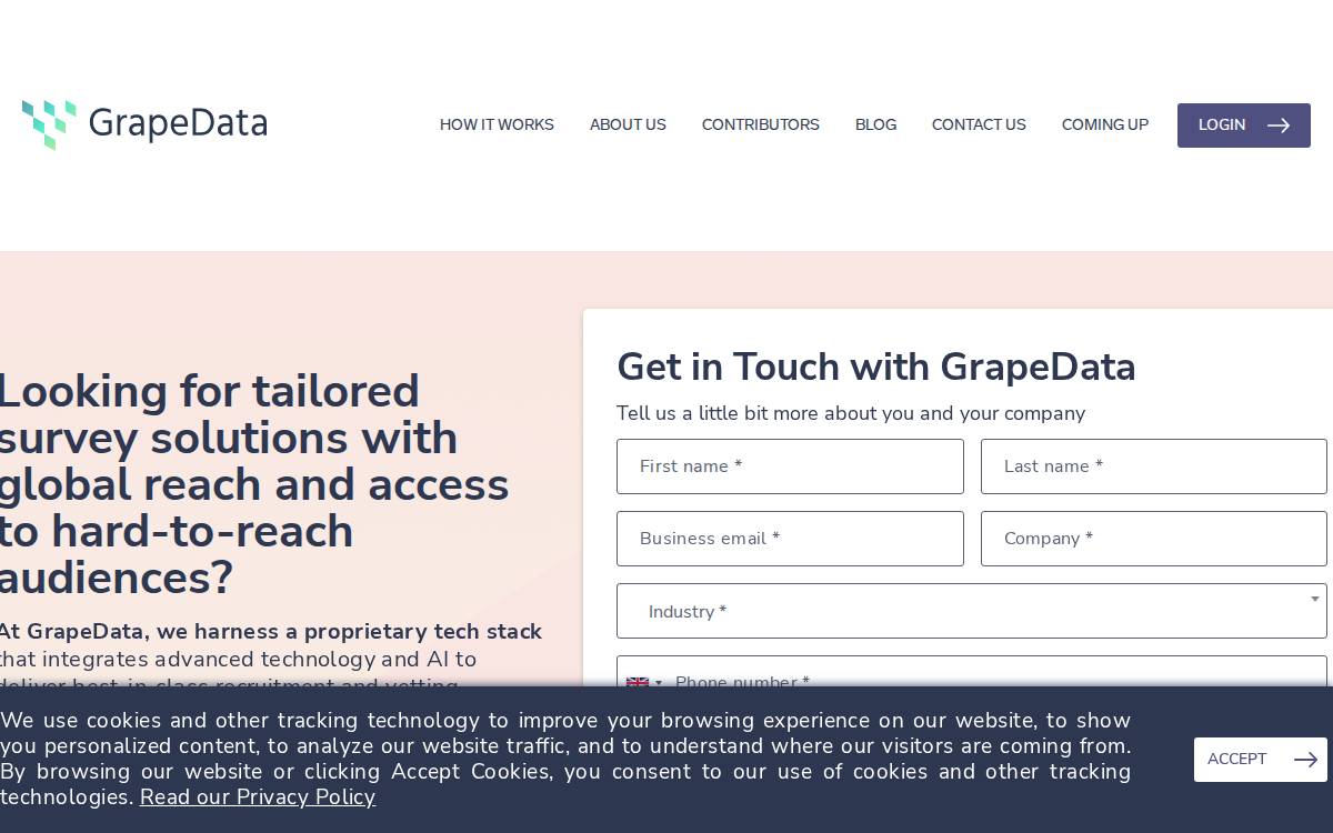 Grape Data website preview