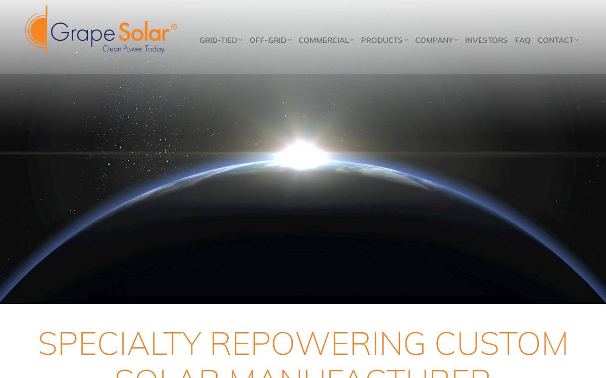 Grape Solar website preview