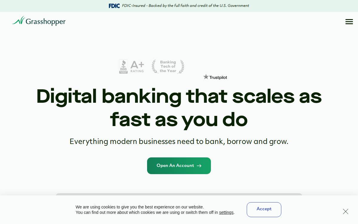 Grasshopper Bank website preview