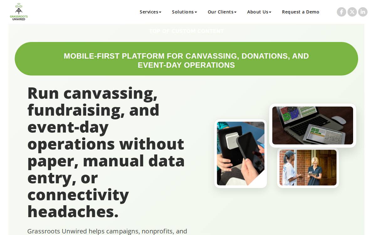 Grassroots Unwired website preview