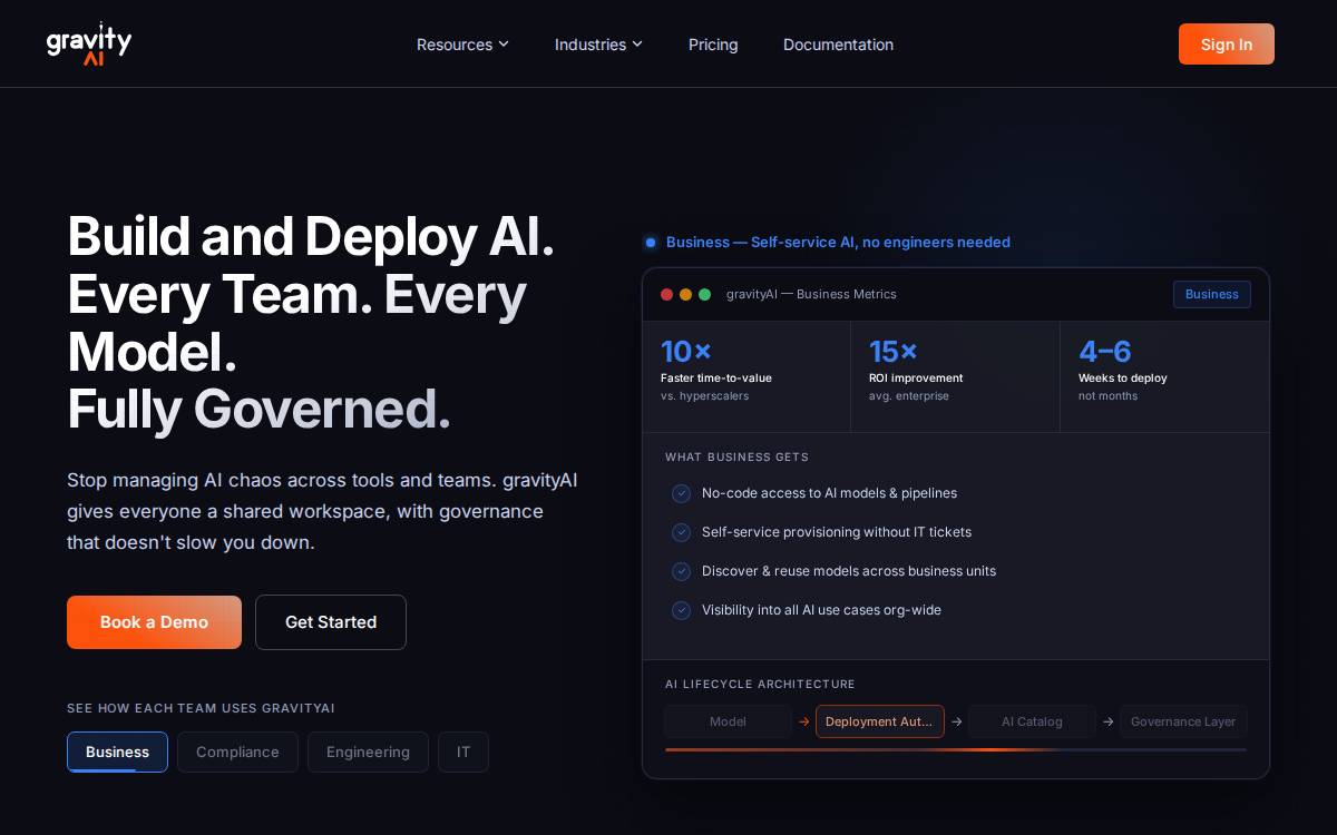 Gravity AI website preview