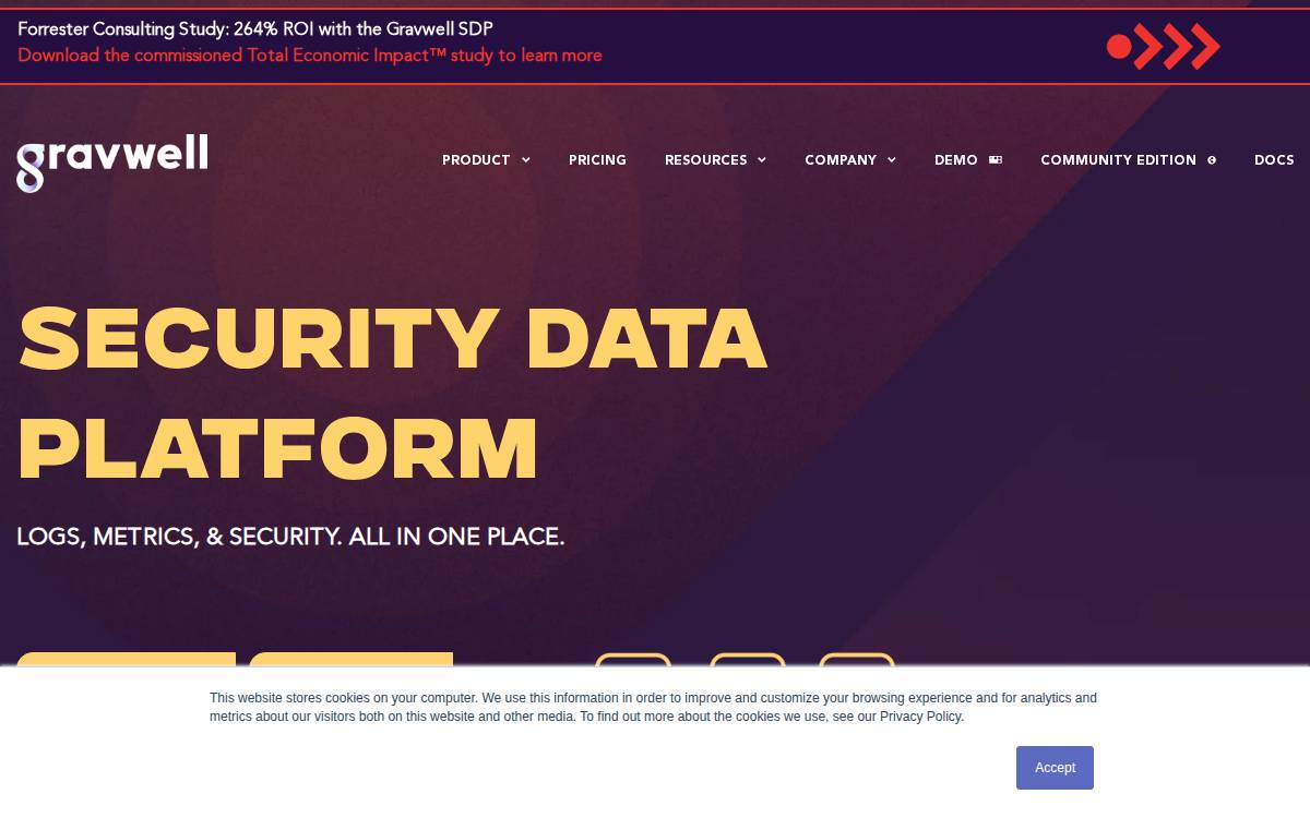 Gravwell website preview