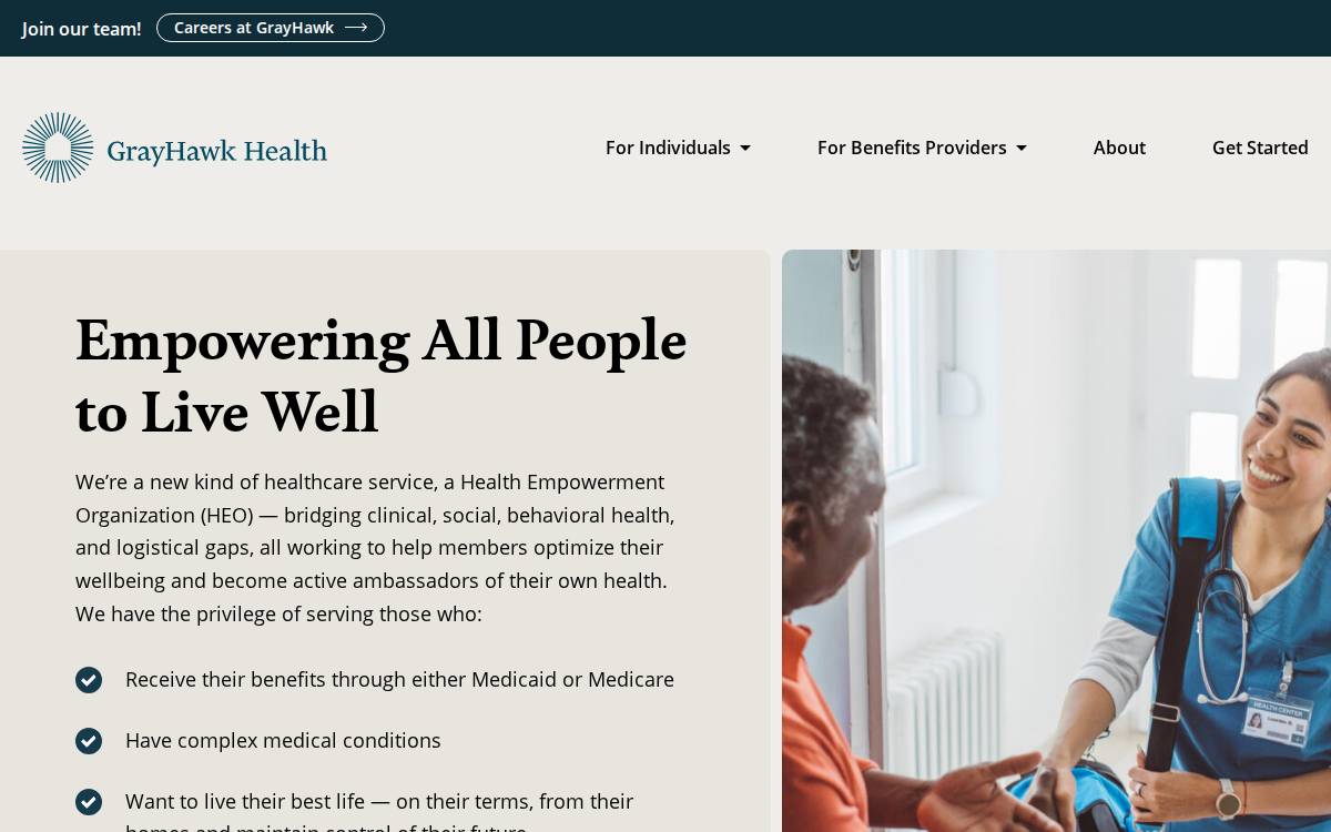 GrayHawk Health website preview