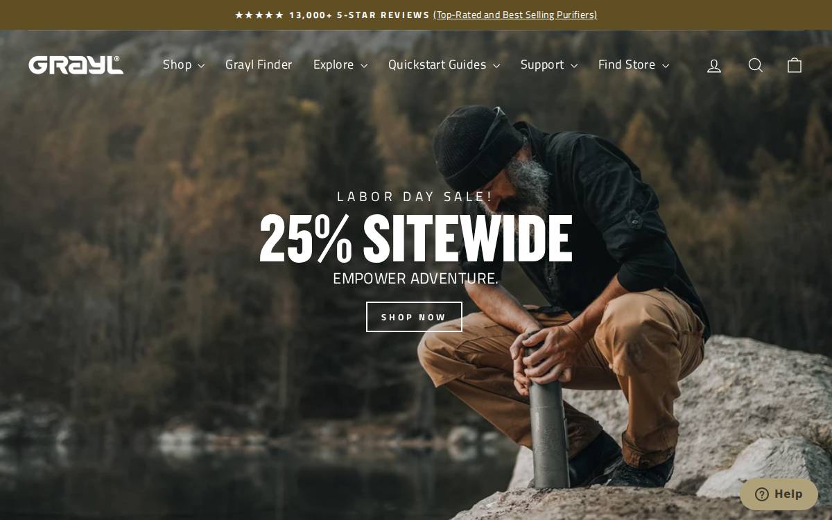 Grayl website preview