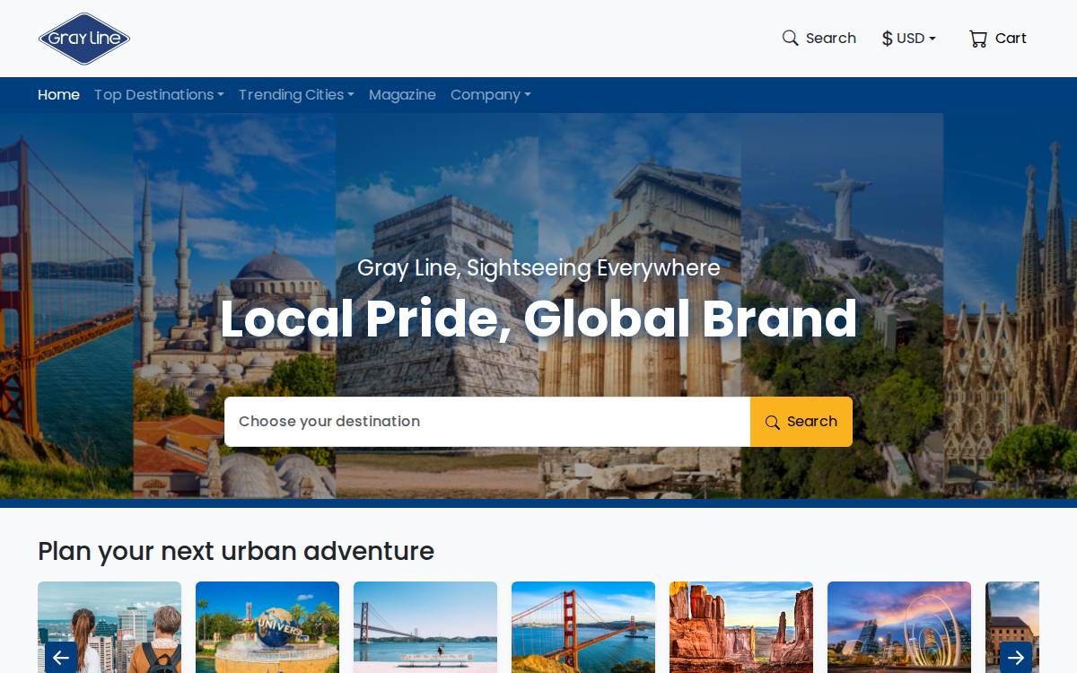 Grayline website preview