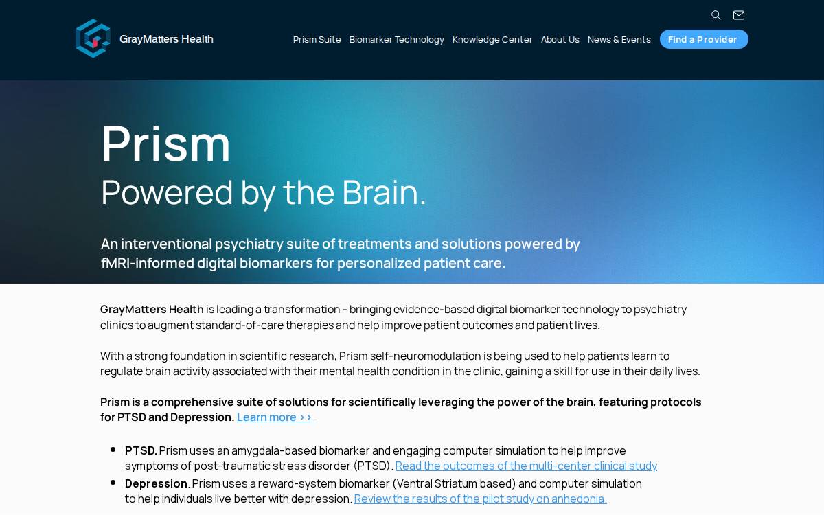 Graymatters website preview