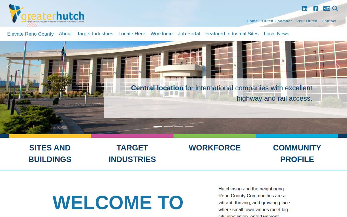 Greater Hutchinson Economic Development website preview