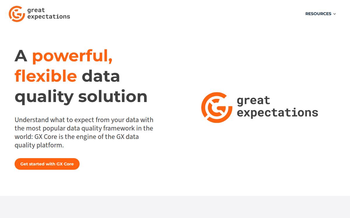 Great Expectations (formerly Superconductive) website preview