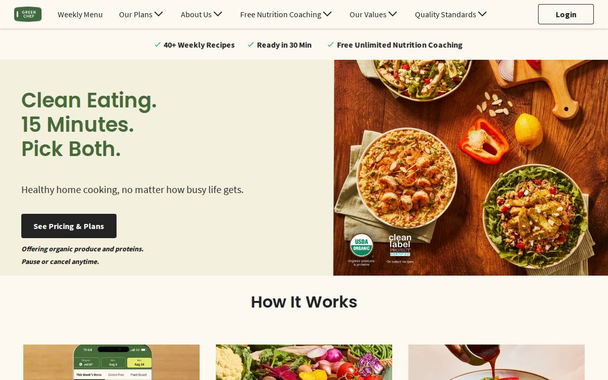 Green Chef website preview