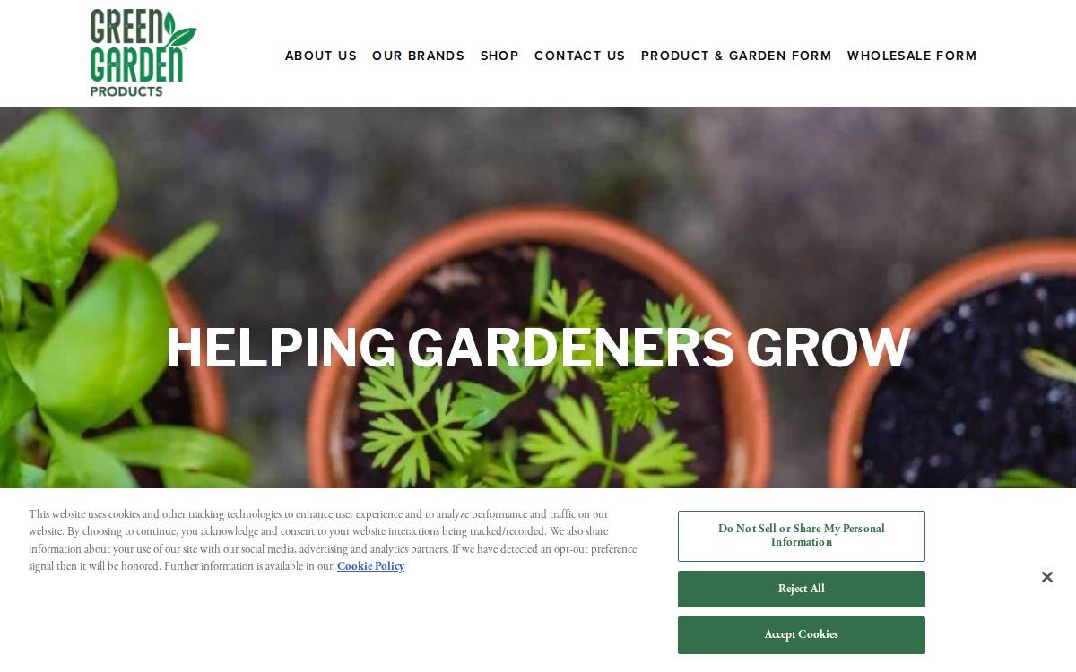 Green Garden Products website preview