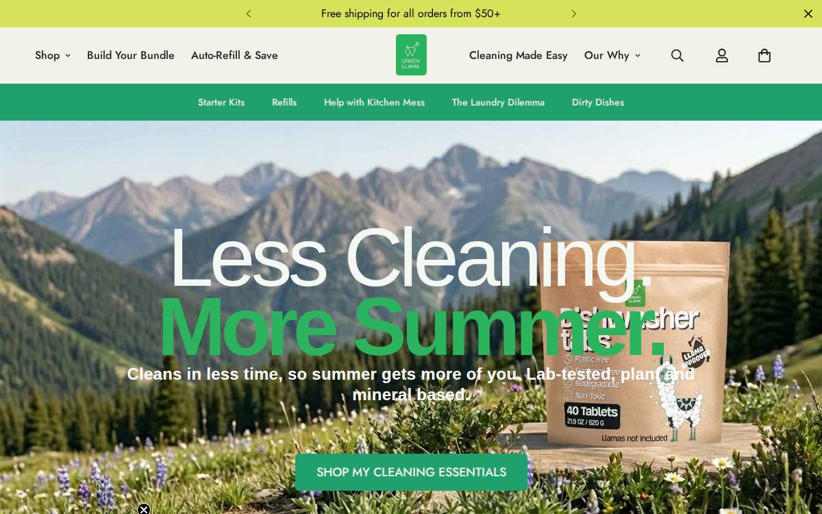 Green Llama website preview