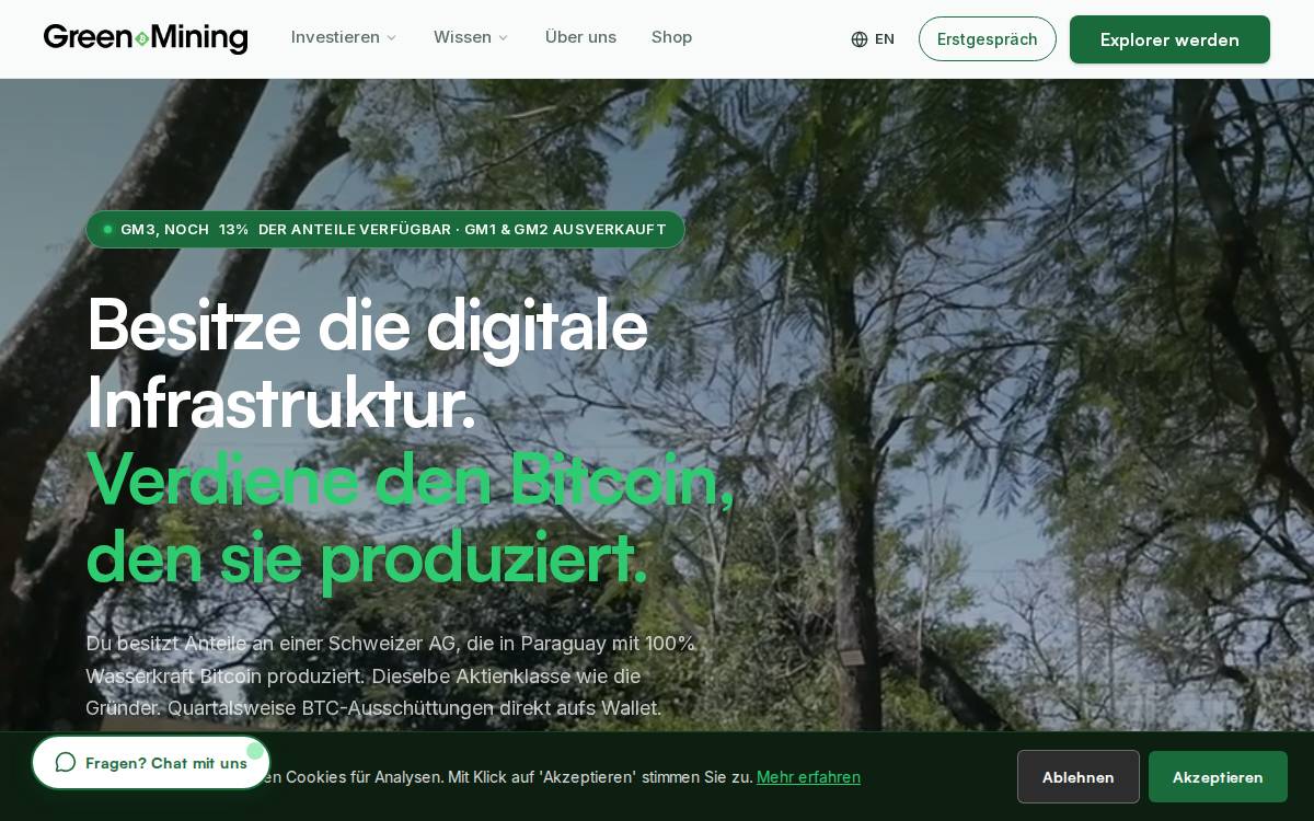 Green Mining DAO website preview
