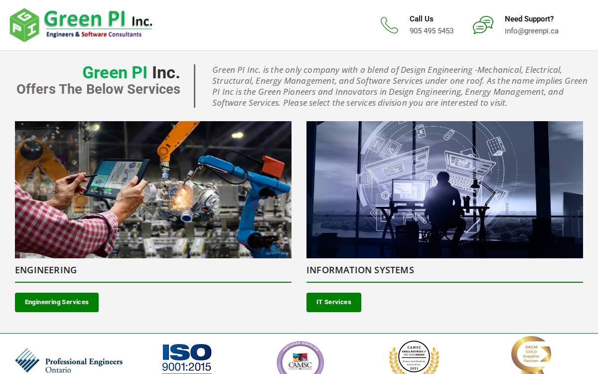 Green PI Inc website preview