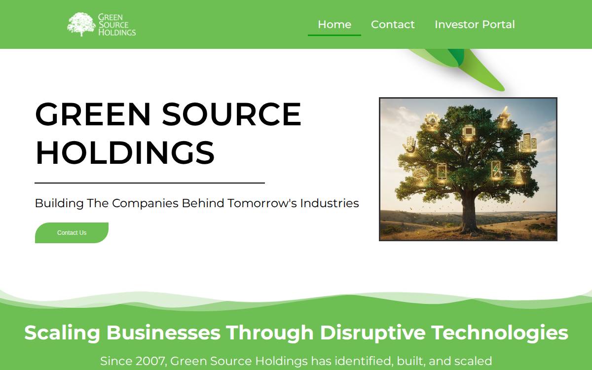 Green Source Holdings website preview