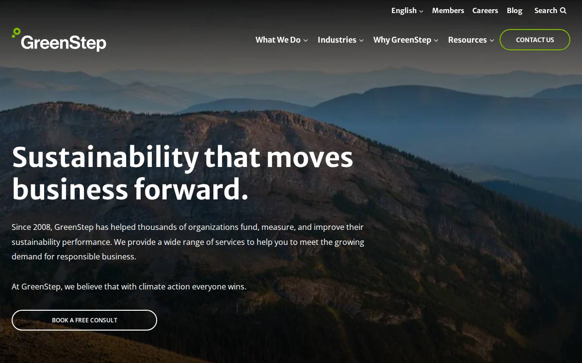 green_step website preview