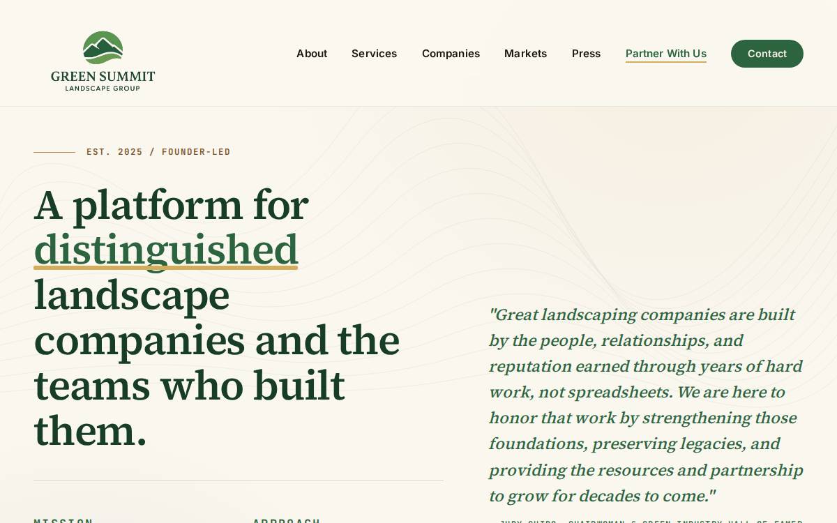 Green Summit Landscape Group website preview