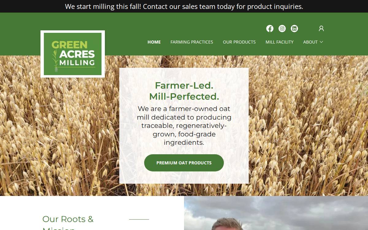 Greenacresmilling website preview