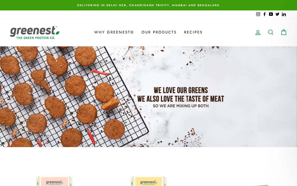 Greenest Foods website preview