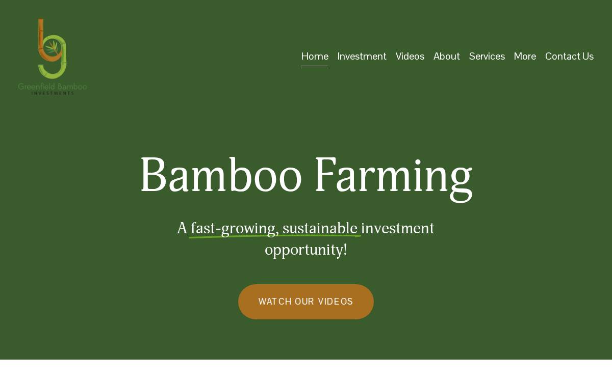 Greenfield Bamboo Investments website preview