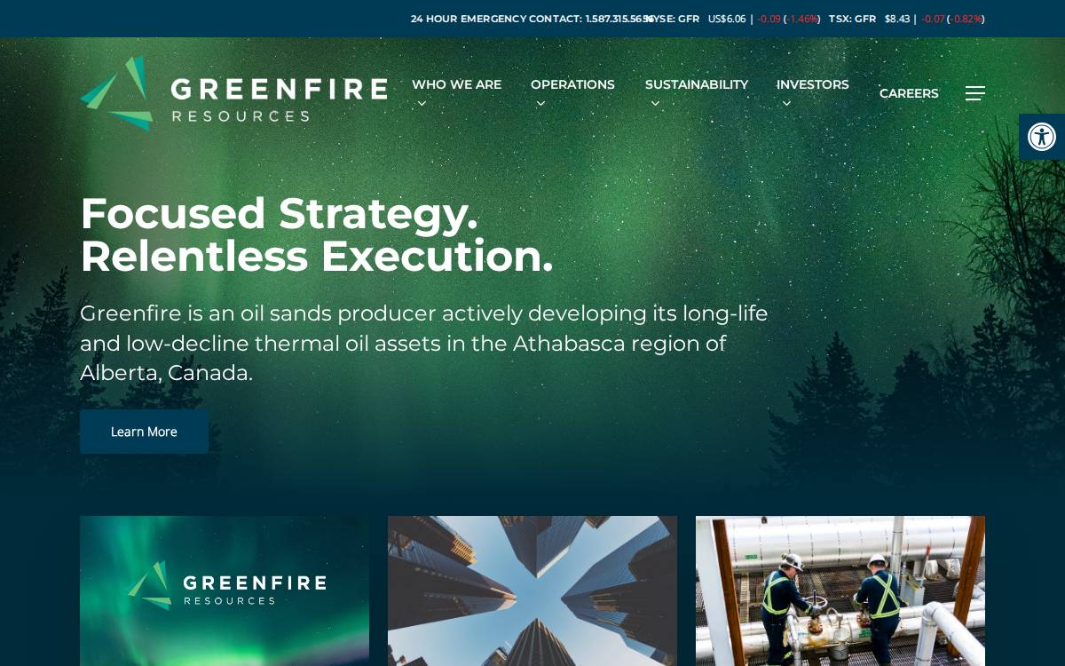 Greenfire Resources website preview