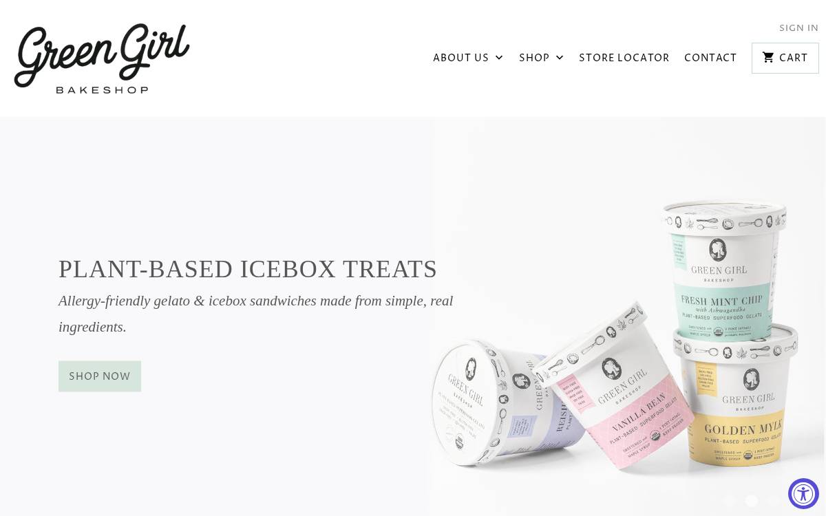 Greengirlbakeshop website preview