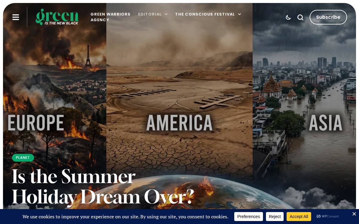 Greenisthenewblack website preview