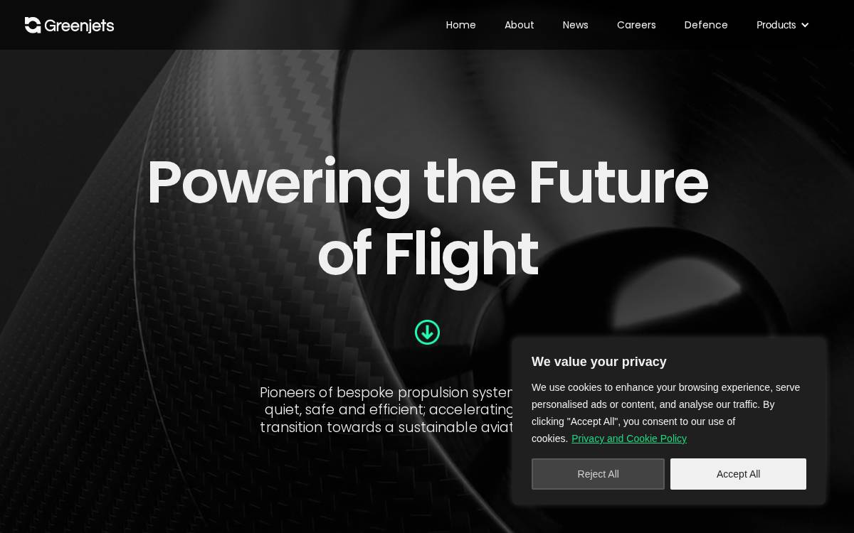 Greenjets website preview