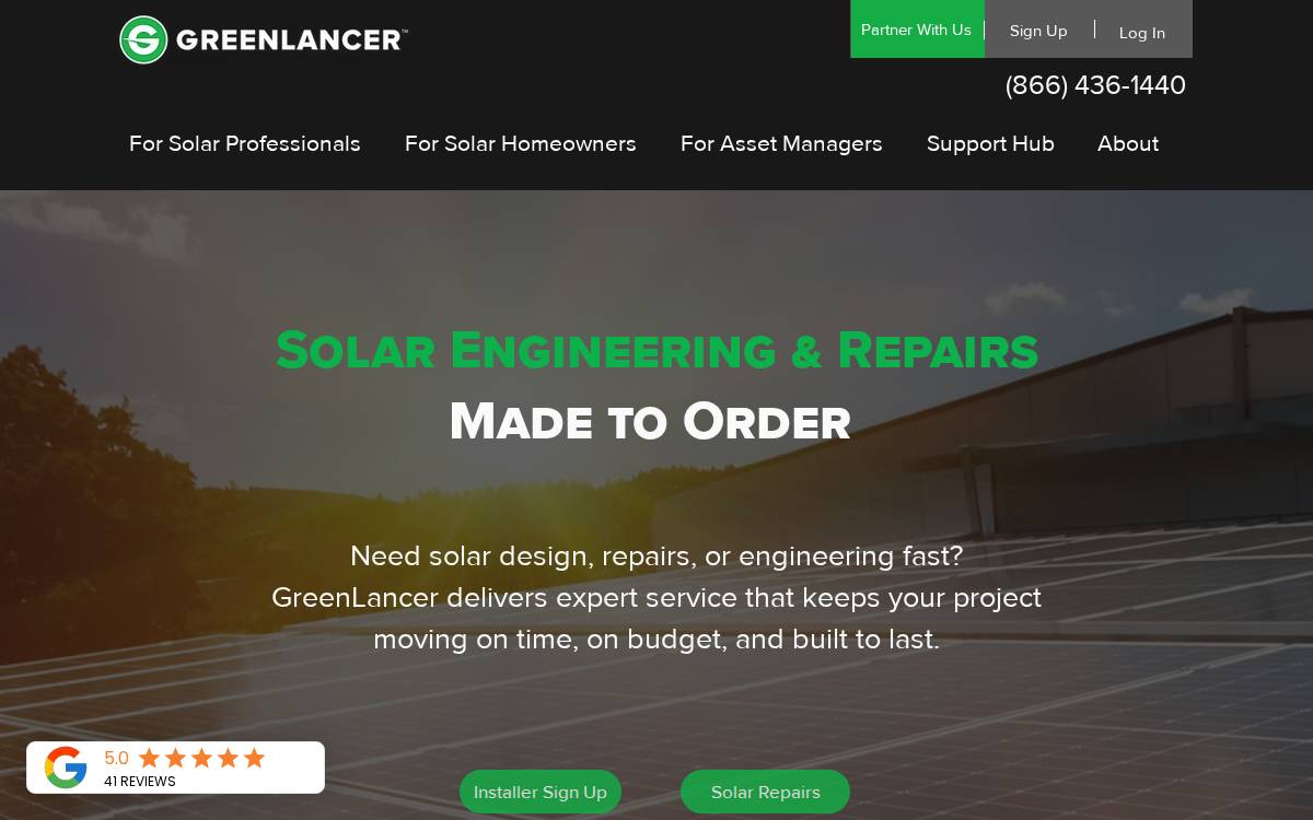 GreenLancer website preview