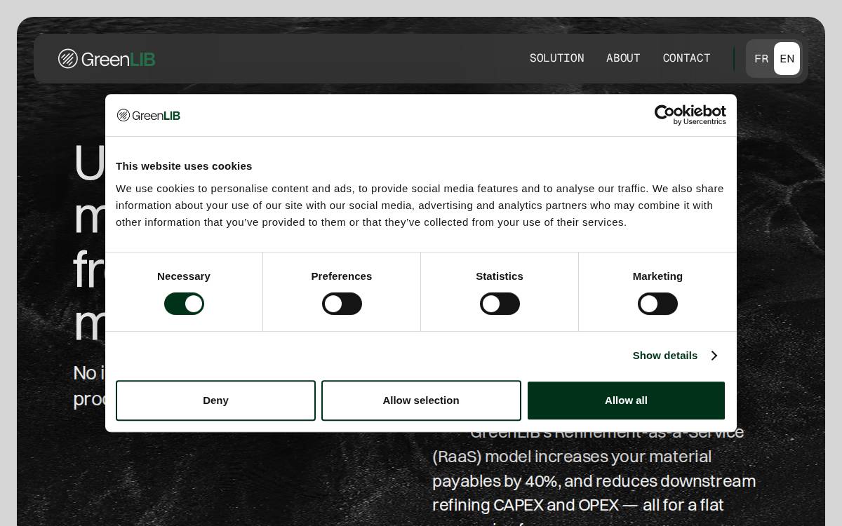 GreenLib website preview