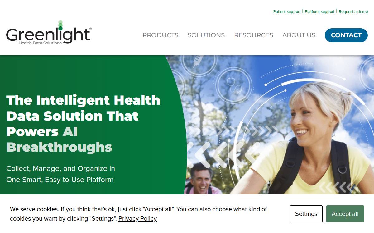 Greenlight Health Data Solutions website preview