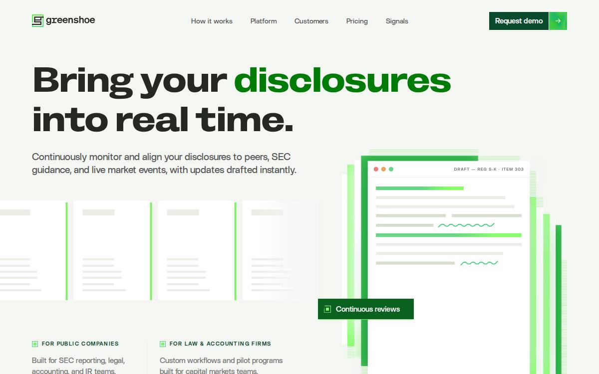 Greenshoe website preview