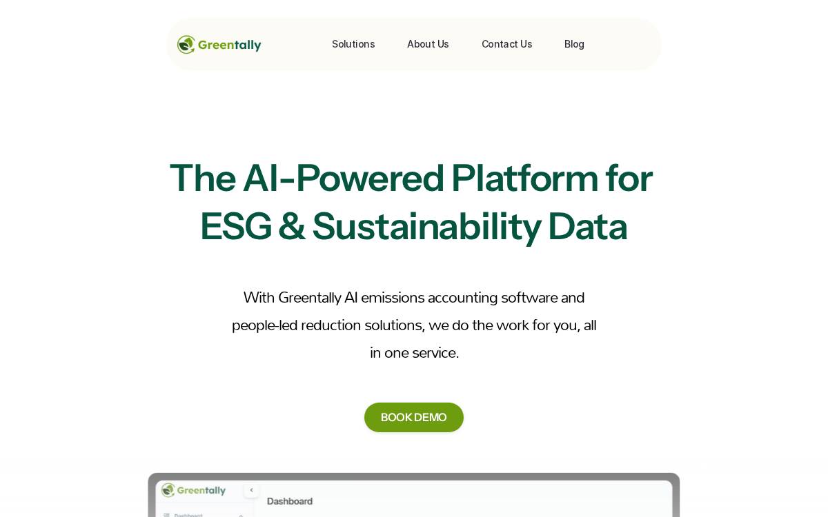 GreenTally website preview
