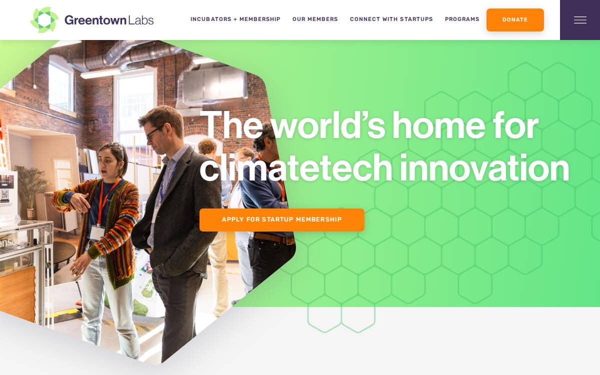 Greentownlabs website preview