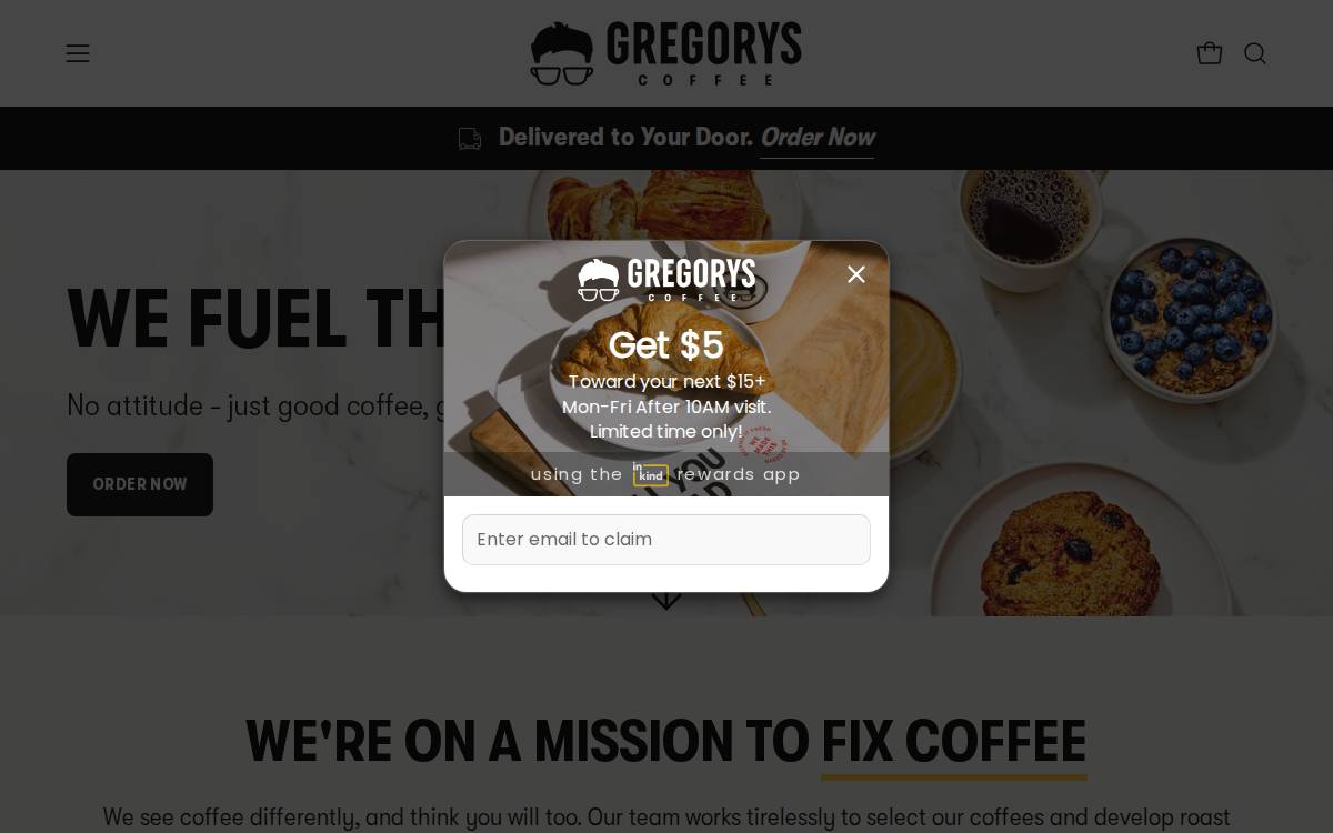 Gregory s Coffee website preview