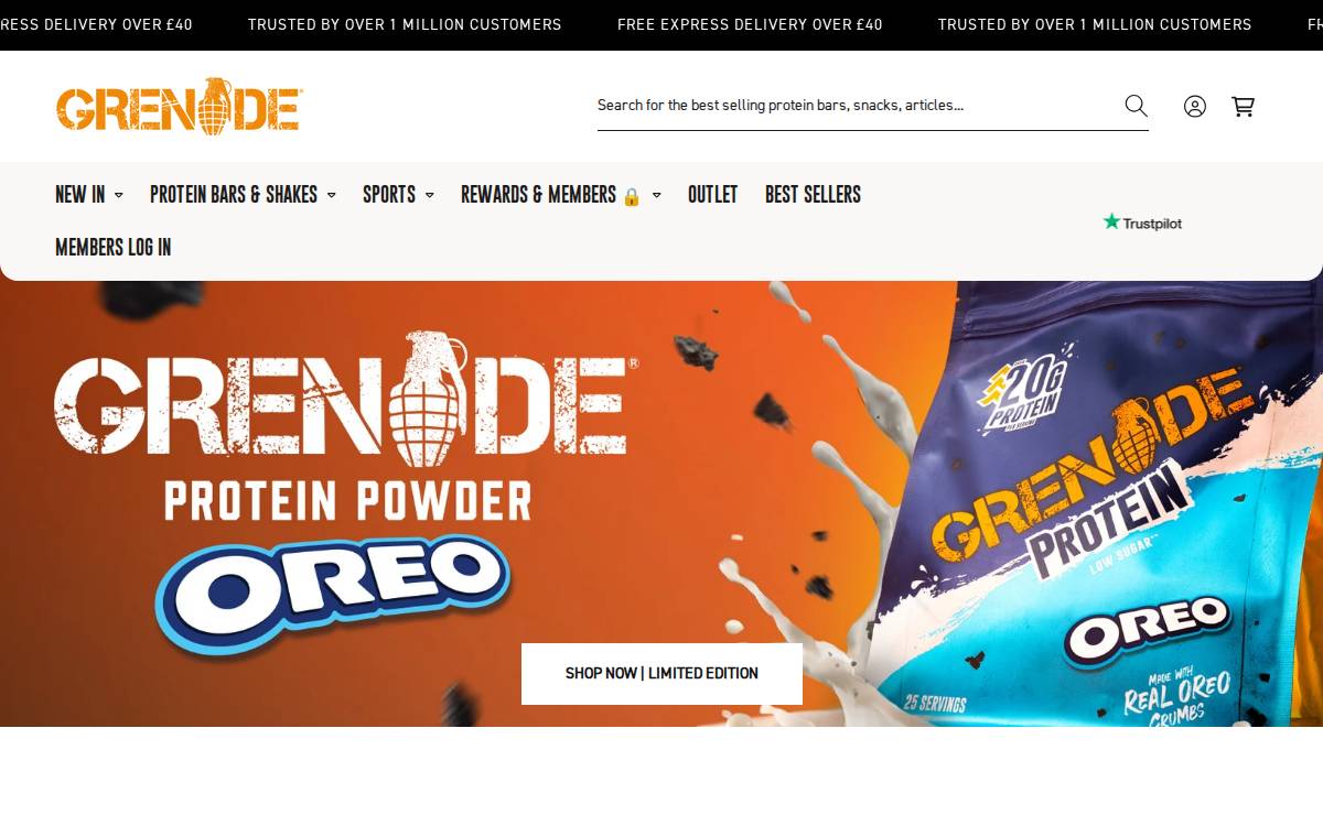Grenade website preview