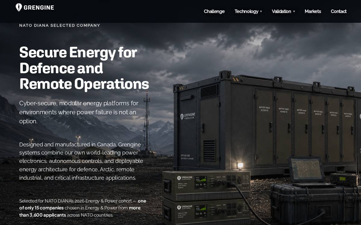 Grengine website preview