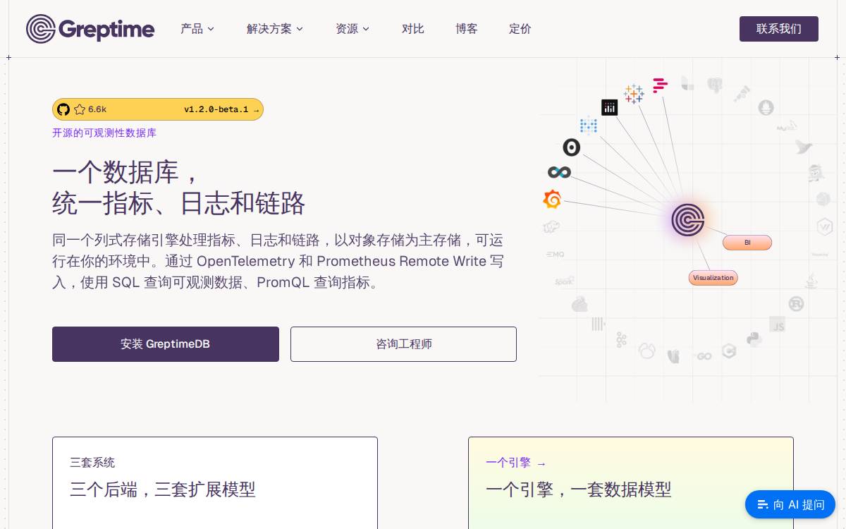 Greptime website preview