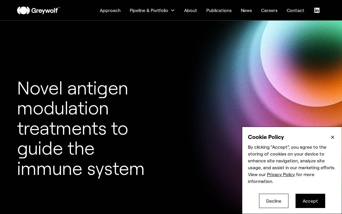 Grey Wolf Therapeutics website preview