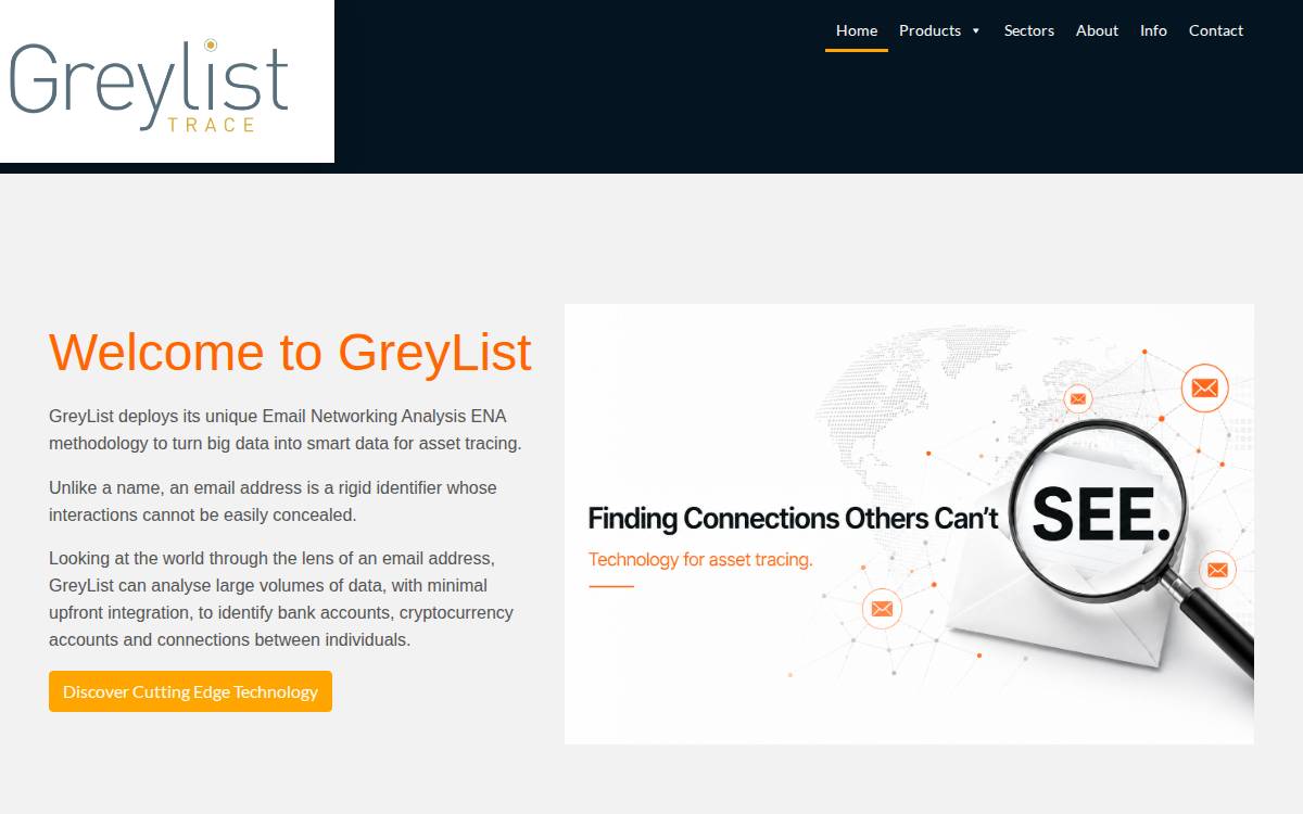 Greylisttrace website preview