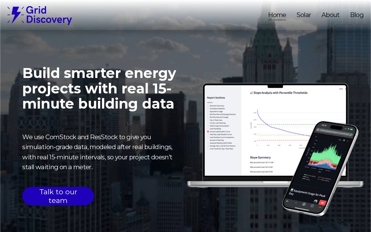 Grid Discovery website preview