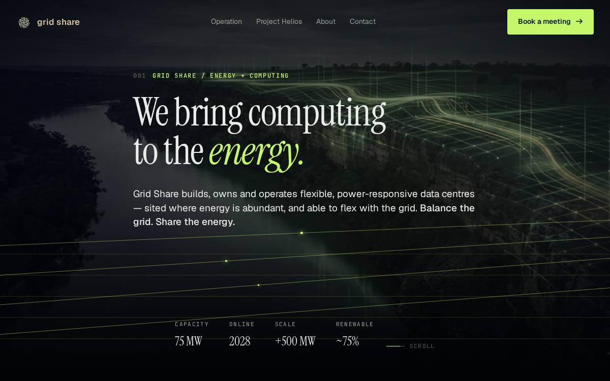 Grid Share website preview