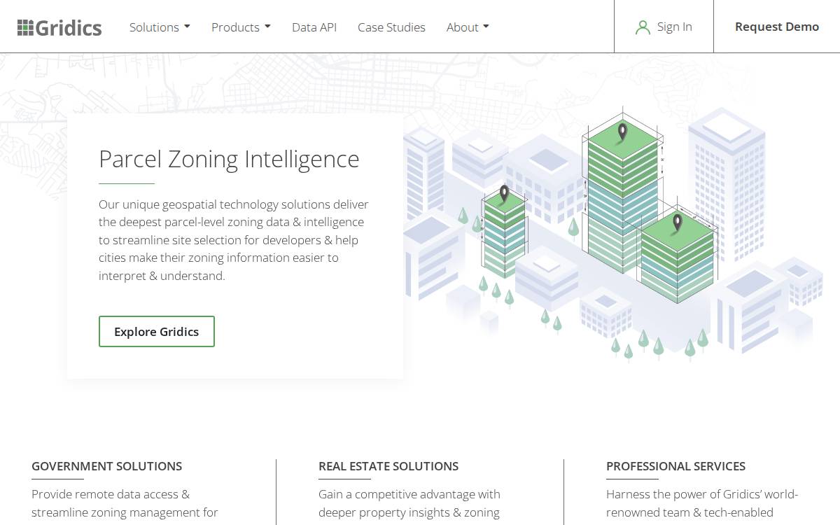 Gridics website preview