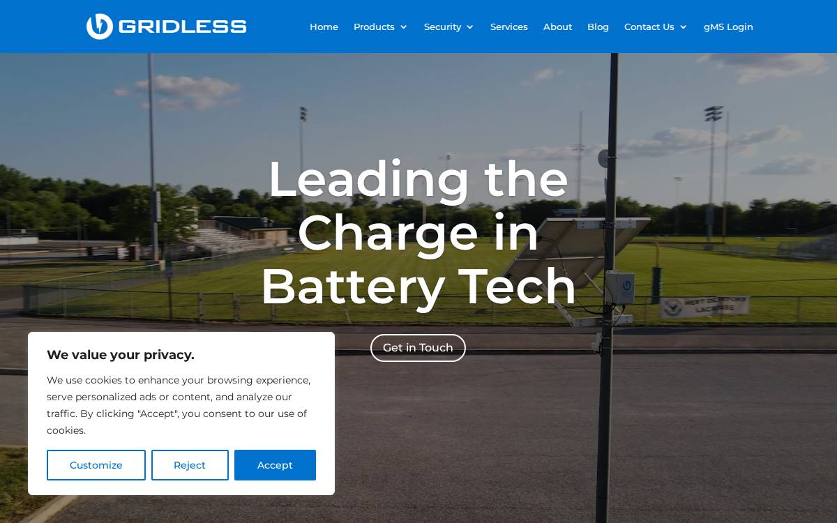 Gridless Power website preview