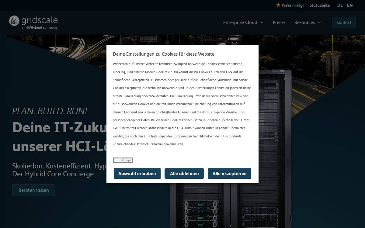 gridscale website preview