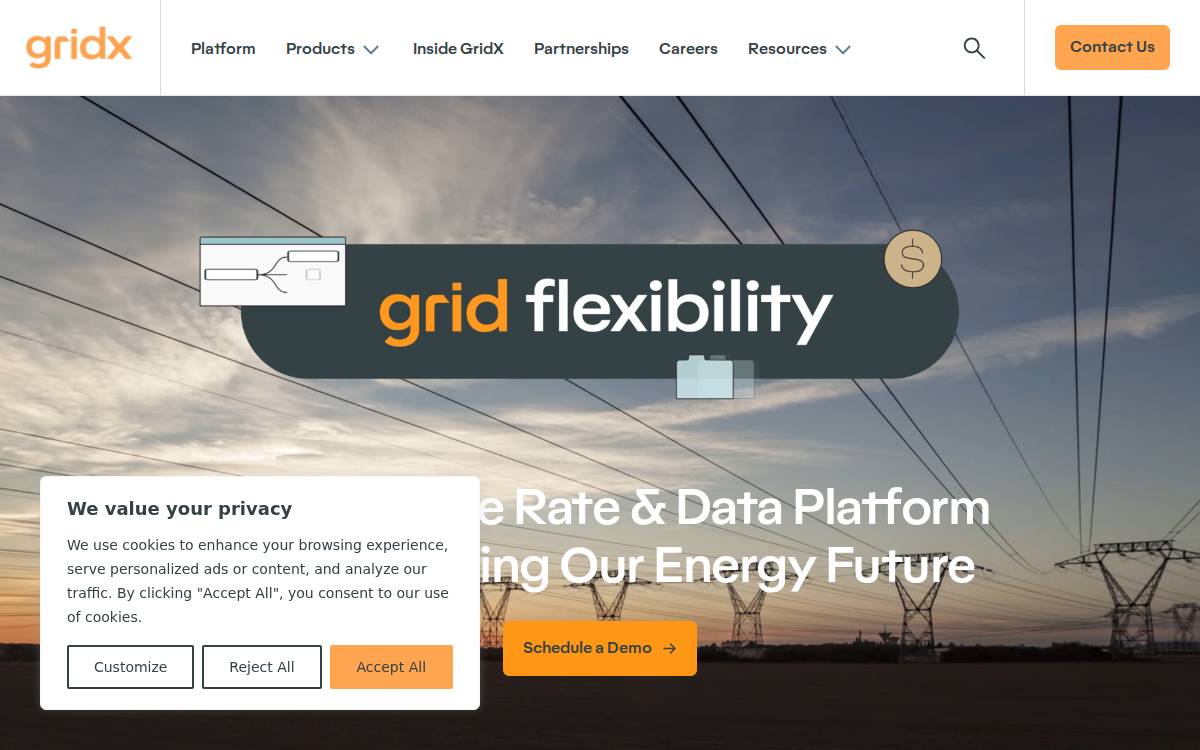 Gridx website preview