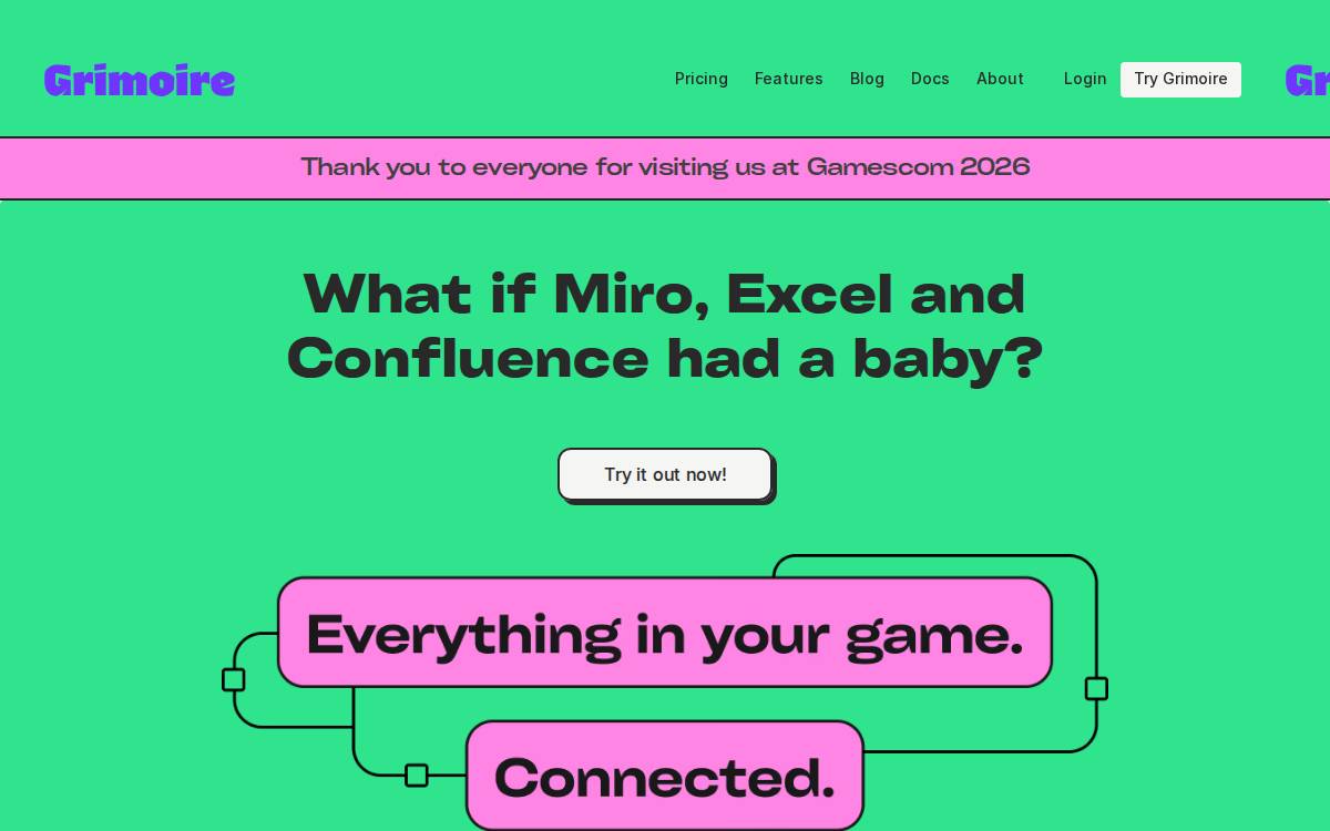 Grimoire website preview